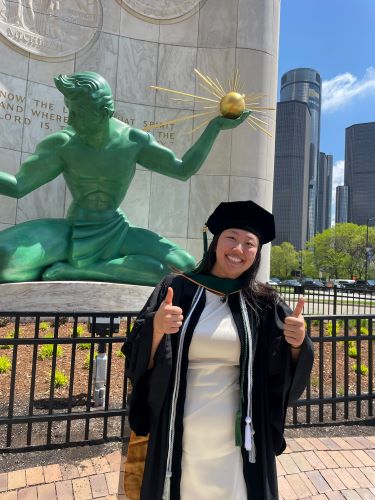 Chelsea Yu's Medical School Graduation with the Spirit of Detroit
